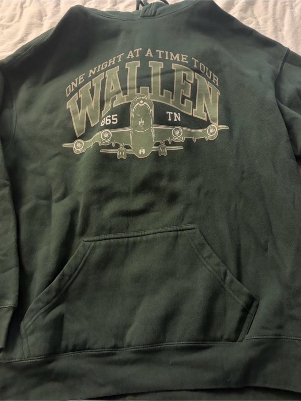 Green Crewneck Pullover Sweatshirt with 'Wallen' Tour Graphic